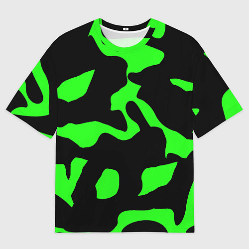 Мужская футболка оверсайз Зелёный камуфляж милитари / 3D-принт – фото 1