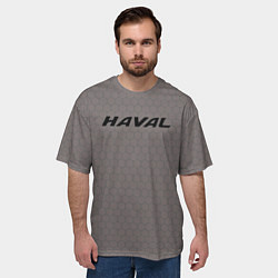 Футболка оверсайз мужская Haval мозаика серо-коричневый, цвет: 3D-принт — фото 2