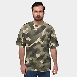Футболка оверсайз мужская Армейский камуфляж песчаный, цвет: 3D-принт — фото 2