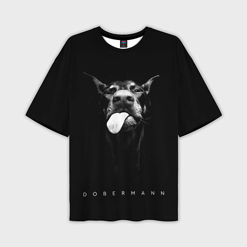 Мужская футболка оверсайз Dobermann head / 3D-принт – фото 1