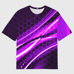 Футболка оверсайз мужская Неоновая броня текстура, цвет: 3D-принт