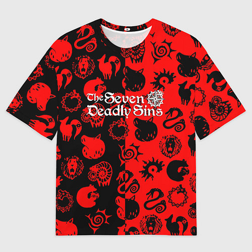 Мужская футболка оверсайз 7 смертных грехов патттерн / 3D-принт – фото 1