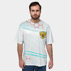 Футболка оверсайз мужская Герб РФ броня текстура, цвет: 3D-принт — фото 2