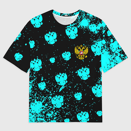 Мужская футболка оверсайз Герб текстура РФ / 3D-принт – фото 1