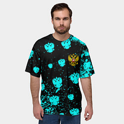 Футболка оверсайз мужская Герб текстура РФ, цвет: 3D-принт — фото 2