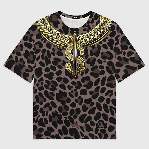 Мужская футболка оверсайз Костюм богача с золотой цепью / 3D-принт – фото 1