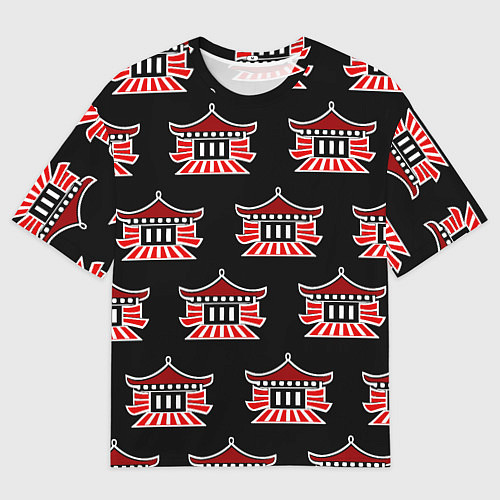 Мужская футболка оверсайз Буддистские символы - японские атрибуты / 3D-принт – фото 1