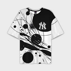 Футболка оверсайз мужская New York Yankees baseball team - abstraction, цвет: 3D-принт