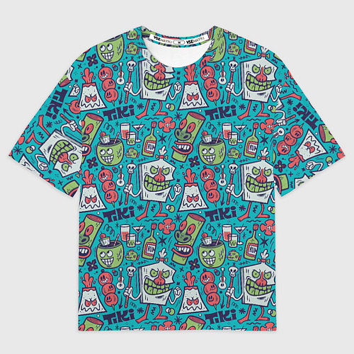 Мужская футболка оверсайз Гавайская вечеринка / 3D-принт – фото 1