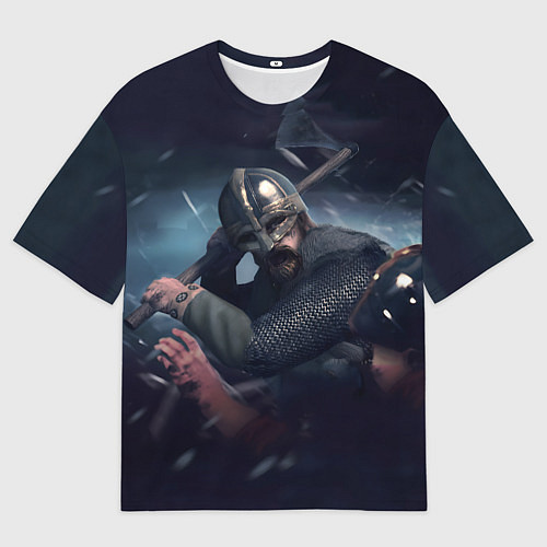 Мужская футболка оверсайз Викинг хускарл с секирой / 3D-принт – фото 1