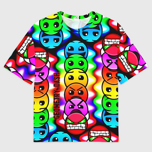 Мужская футболка оверсайз Geometry smile dash / 3D-принт – фото 1