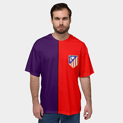 Футболка оверсайз мужская Атлетико полосы, цвет: 3D-принт — фото 2