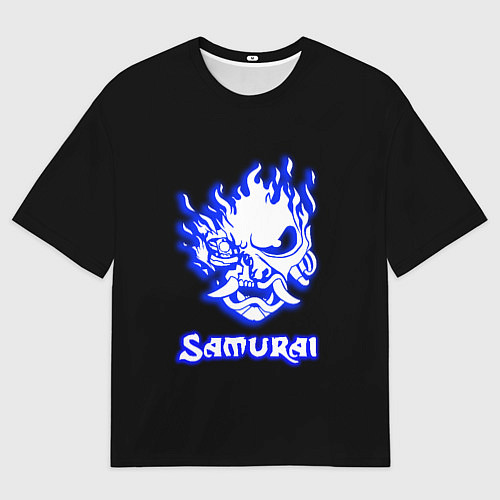 Мужская футболка оверсайз Samurai logo ghost / 3D-принт – фото 1