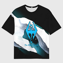 Мужская футболка оверсайз The Elder Scrolls краски текстура