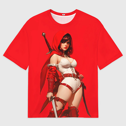 Мужская футболка оверсайз Ассасин - девушка воин / 3D-принт – фото 1
