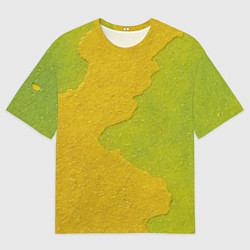 Футболка оверсайз мужская Желтое пятно на зеленой стене, цвет: 3D-принт