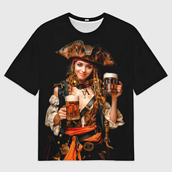 Мужская футболка оверсайз Пиво на Тартуге - красотка