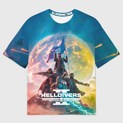Футболка оверсайз мужская Эскалация свободы Helldivers 2, цвет: 3D-принт