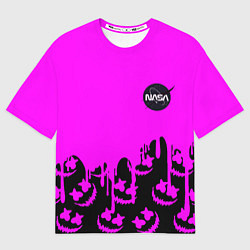 Футболка оверсайз мужская Marshmello neon nasa, цвет: 3D-принт