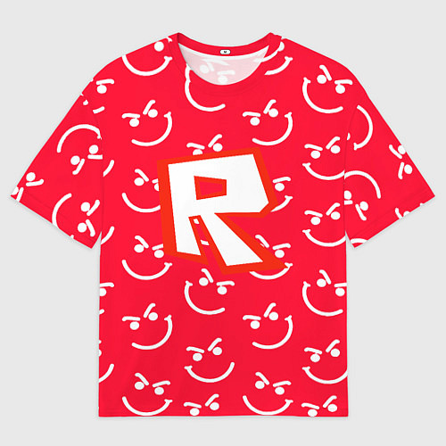 Мужская футболка оверсайз Roblox smile pattern / 3D-принт – фото 1