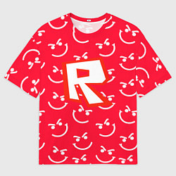 Футболка оверсайз мужская Roblox smile pattern, цвет: 3D-принт