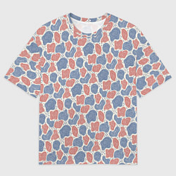 Мужская футболка оверсайз Абстрактный паттерн: пятна и плывущие формы