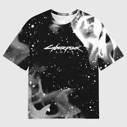 Мужская футболка оверсайз Cyberpunk 2077 smoke