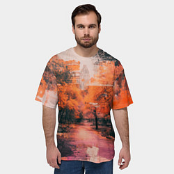 Футболка оверсайз мужская Винтажные осенние улицы, цвет: 3D-принт — фото 2