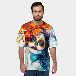 Футболка оверсайз мужская Катрина День мертвых, цвет: 3D-принт — фото 2