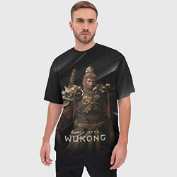 Футболка оверсайз мужская Black Myth Wukong в доспехах, цвет: 3D-принт — фото 2