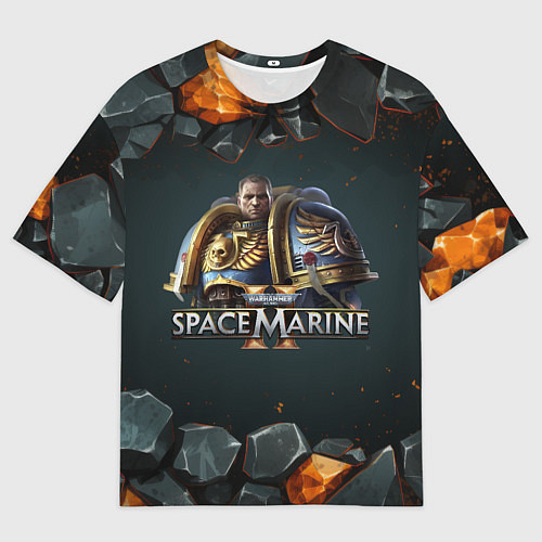 Мужская футболка оверсайз Captain Titus Warhammer 40000 space marine 2 / 3D-принт – фото 1