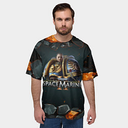 Футболка оверсайз мужская Captain Titus Warhammer 40000 space marine 2, цвет: 3D-принт — фото 2