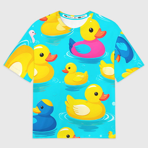 Мужская футболка оверсайз Плавающие уточки / 3D-принт – фото 1