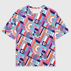 Мужская футболка оверсайз Зигзаги в геометрии