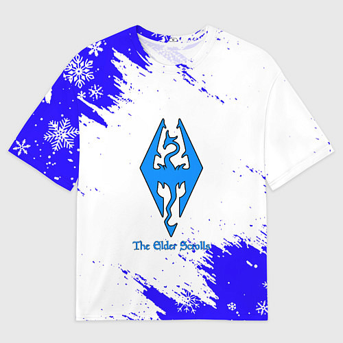 Мужская футболка оверсайз Скайрим зима / 3D-принт – фото 1
