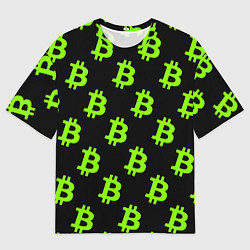 Футболка оверсайз мужская Биткоин кислотные монеты, цвет: 3D-принт