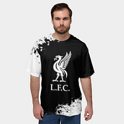 Футболка оверсайз мужская Ливерпуль краски текстура, цвет: 3D-принт — фото 2
