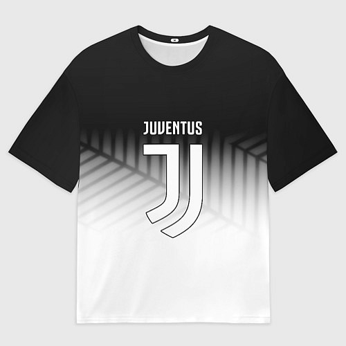 Мужская футболка оверсайз Ювентус геометрия / 3D-принт – фото 1