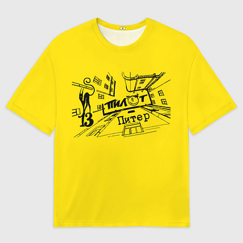 Мужская футболка оверсайз Пилот Питер / 3D-принт – фото 1