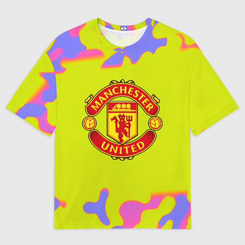 Мужская футболка оверсайз Манчестер Юнайтед камуфляж / 3D-принт – фото 1