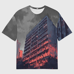 Мужская футболка оверсайз Сумрачный спальный район