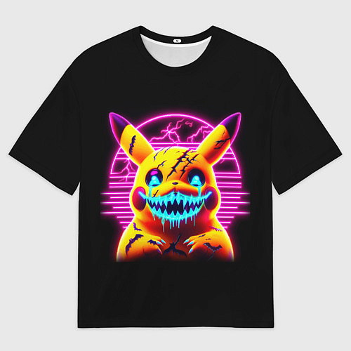 Мужская футболка оверсайз Terrible Pikachu - halloween fantasy / 3D-принт – фото 1