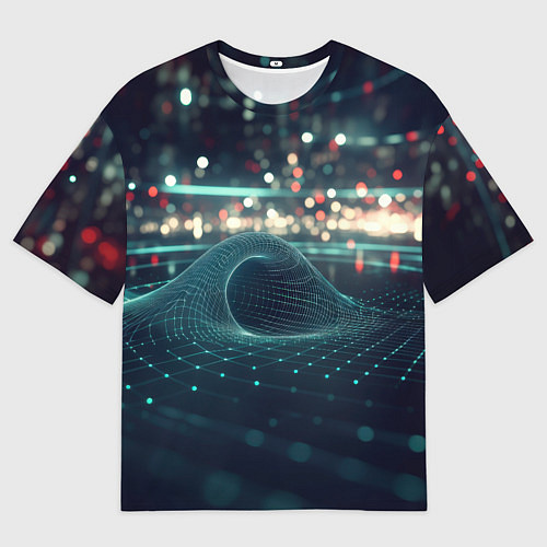 Мужская футболка оверсайз Кибернетическое пространство / 3D-принт – фото 1