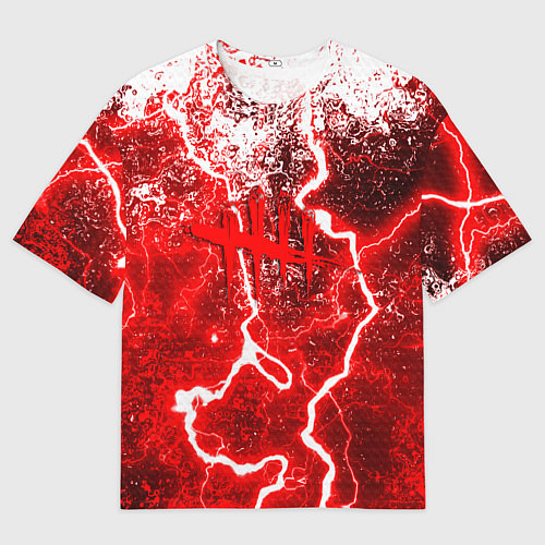 Мужская футболка оверсайз Dead by daylight молнии в красках / 3D-принт – фото 1