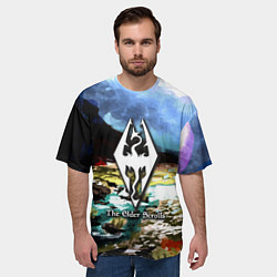 Футболка оверсайз мужская Cкайрим краски художника, цвет: 3D-принт — фото 2