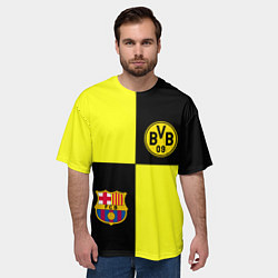 Футболка оверсайз мужская Barcelona x Borussia, цвет: 3D-принт — фото 2
