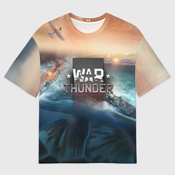 Мужская футболка оверсайз Warthunder морская битва