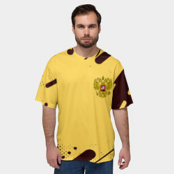 Футболка оверсайз мужская Герб РФ текстура ретро, цвет: 3D-принт — фото 2