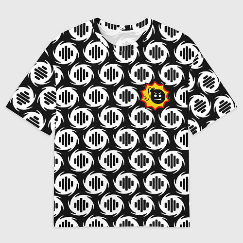 Мужская футболка оверсайз Serious Sam logo pattern / 3D-принт – фото 1