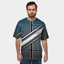 Футболка оверсайз мужская Mercedes benz sport geometry, цвет: 3D-принт — фото 2